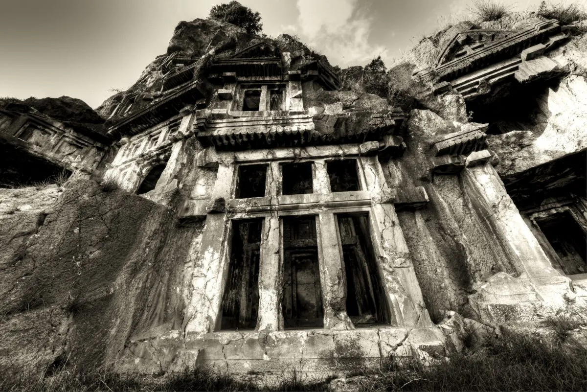 A file photo of rock-cut tombs in the ancient Greek city of Myra. (Demre/iStock)