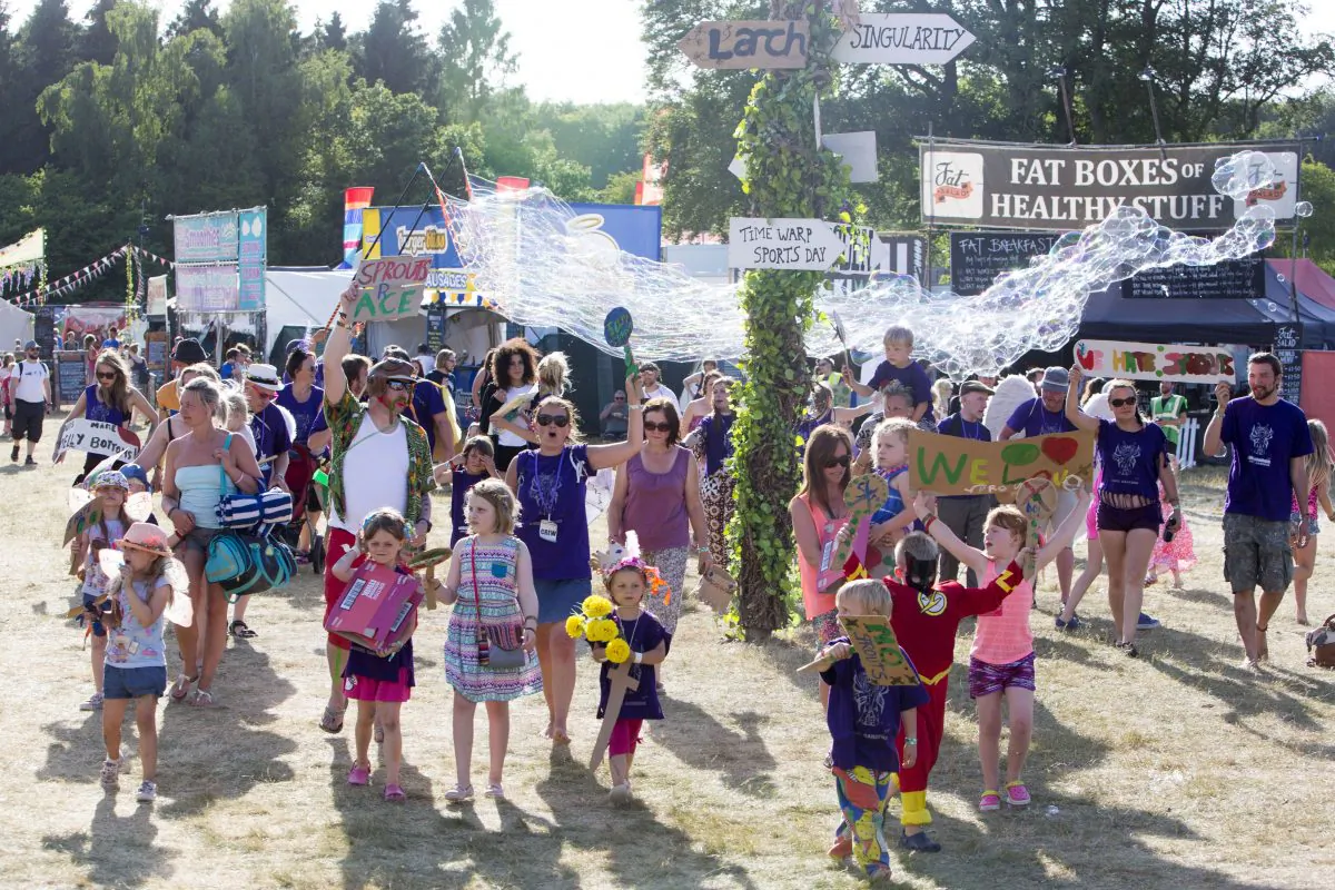 'Acitivist Kids' protest about Brussels sprouts at Blissfields festival 2015