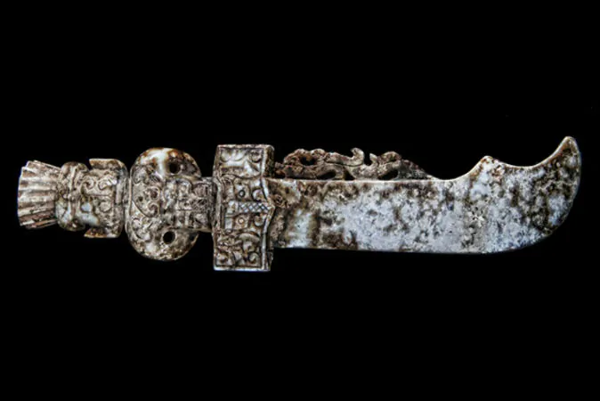 A Chinese votive sword found in Georgia, USA. (Courtesy of the Indigenous Peoples Research Foundation)
