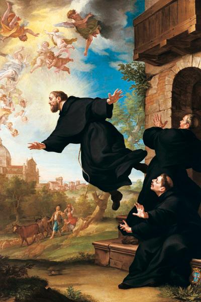 Levitation was well documented in the case of Saint Joseph of Cupertino, who was considered something of a nuisance by the Church. There is no reason to consider the Church's account fabricated. (Public Domain)