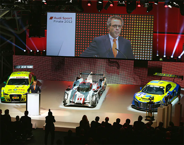 Audi’s arsenal for 2013: The R8 LM Ultra, The R18 e-tron Quattro, and the A5 DTM. (Audi Motorsport)
