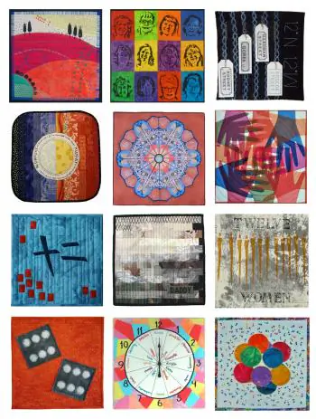 Theme Mosaic for the 12th and final theme challenge 'Twelve': Twelve by Twelve Collaborative Art Quilt Project. (Kati Turcu/The Epoch Times)