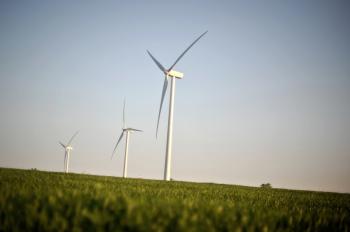 Saskatchewan inventor Glen Lux has created a new wind turbine vastly different from those commonly seen on hillsides around the world. (Jeff Pachoud/AFP/Getty Images)
