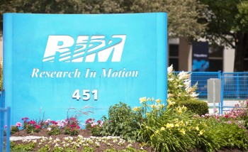 The Canadian company Research in Motion's Facility in Waterloo, Ontario. RIM, maker of Blackberry smartphones, has announced layoffs and share buybacks reporting a drop in quarterly earnings Thursday, June 16. (Geoff RobinsAFP/Getty Images)