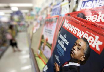 The August 2 issue of Newsweek magazine is shown on a newsstand on August 2, 2010 in Chicago, Illinois.  (John Gress/Getty Images)