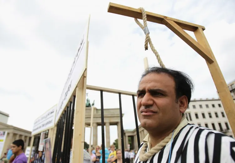 Demonstrators protest against executions in Iran on August 13, 2010 in Berlin. (Andreas Rentz/Getty Images)