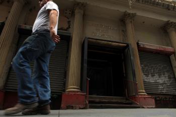 A man walks by the building which is poised to house the Cordoba Initiative Mosque and Cultural Center on August 16, 2010 in New York, New York. (Spencer Platt/Getty Images)
