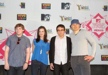 The Smashing Pumpkins line-up coming to NZ, Mike Byrne, Nicole Fiorentino, Jeff Schroeder and Billy Corgan (Photo by Michael Loccisano/Getty Images)
