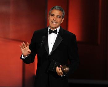 Actor George Clooney accepts the Bob Hope Humanitarian award onstage at the 62nd Annual Primetime Emmy Awards held at the Nokia Theatre L.A. Live on August 29, 2010 in Los Angeles, California.  (Kevin Winter/Getty Images)