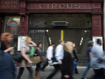 Commuters make their way past a closed Underground tube station at Oxford Circus on Sept. 6, 2010 in London, England. (Dan Kitwood/Getty Images)