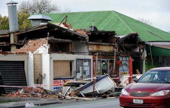 A building shows earthquake damage on the outskirts of Christchurch on Sept. 7, 2010. (Greg Wood/AFP/Getty Images) A building shows earthquake damage on the outskirts of Christchurch on Sept. 7, 2010. (Greg Wood/AFP/Getty Images)