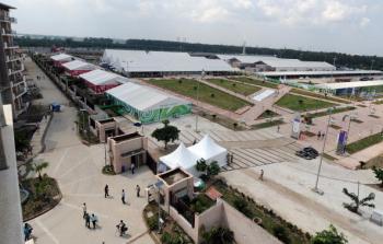 A view of the dining area (left tent) of the Commonwealth Games village during the soft launch of the athletes' residential complex in New Delhi on Sept. 16. (Prakash Singh/AFP/Getty Images) A view of the dining area (left tent) of the Commonwealth Games village during the soft launch of the athletes' residential complex in New Delhi on Sept. 16. (Prakash Singh/AFP/Getty Images)