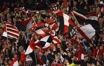 The red, white and black of the St Kilda Saints. (Quinn Rooney/Getty Images) The red, white and black of the St Kilda Saints. (Quinn Rooney/Getty Images)