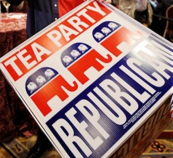 A Tea Party supporter holds a sign on November 2, at the Nevada Republican Party's Election Night event in Las Vegas, NV. (Robyn Beck/Getty Images)
