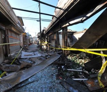 A general view shows damage caused to buildings on South Korea's Yeonpyeong Island, on Dec. 3, following a North Korean artillery and rocket attack. The International Criminal Court, based in The Hague, is investigating whether North Korea is guilty of war crimes. (Kim Jae-Hwan/Getty Images )