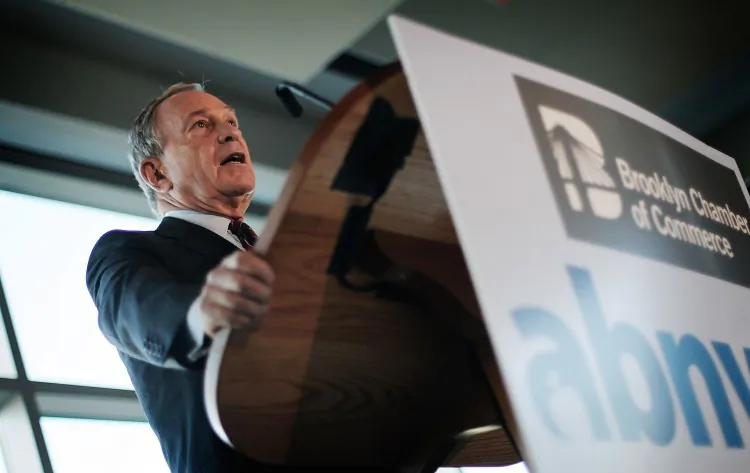 New York City Mayor Michael Bloomberg speaks about job creation and the economy to business leaders at Steiner Studios in the Brooklyn Navy Yard December 8, 2010. (Chris Hondros/Getty Images)