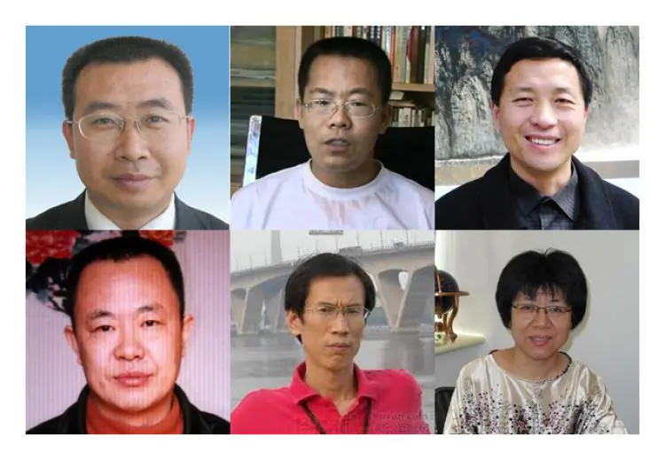 Human rights lawyers and activists and dissidents arrested by Chinese police. Top row from left: Jiang Tianyong, Teng Biao, Tang Jitian. Bottom row from left: Zhang Lin, Liu Shihui, Li Tiantian. (The Epoch Times photo archive)
