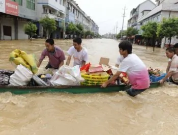 Chinese River Town Now an Island
