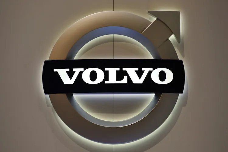 The logo of the Volvo automobile company on the Swedish based carmaker's booth on March 2, 2011 during the preview day ahead of the opening of the Geneva Motor Show in Geneva. (Fabrice Coffrini/AFP/Getty Images)