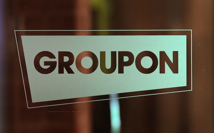 The Groupon logo is displayed in the company's international headquarters on June 10, 2011 in Chicago, Illinois. (Scott Olson/Getty Images)