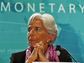 IMF DEBATE: Christine Lagarde conducts her first press conference as new IMF managing director on July 6, in Washington, where she addressed the European debt crisis and the U.S. debt ceiling. ( Paul J. Richards/Getty Images)