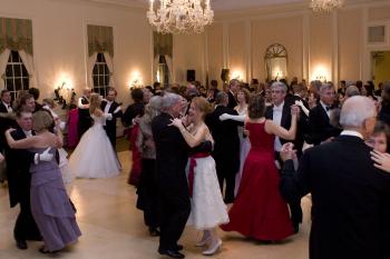 Guests begin to waltz after Austrian Ambassador Christian Prosl announces the traditional opening words, 'Alles Walzer!' meaning 'everyone dance.' (Lisa Fan/The Epoch Times)