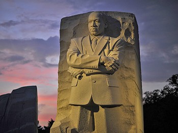 The sculpture of Martin Luther King seen on August, 26, in Washington. (MLADEN ANTONOV/AFP/Getty Images)