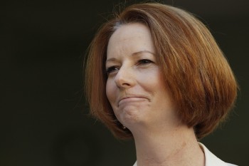 Australian Prime Minister Julia Gillard speaks at a joint press conference at Parliament House on September 3, in Canberra, Australia. (Stefan Postles/Getty Images)