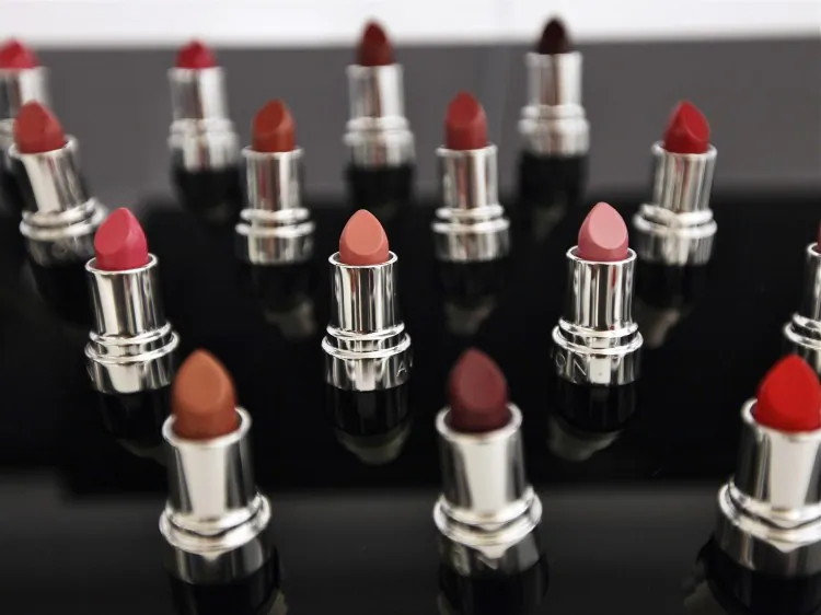 Avon lipstick products are displayed inside the U.S. headquarters for Avon Products Inc. in New York City, September 2011. On Monday, the cosmetics giant rejected a $10 billion buyout offer from smaller rival, Coty, a New York-based beauty products maker. (Mario Tama/Getty Images)