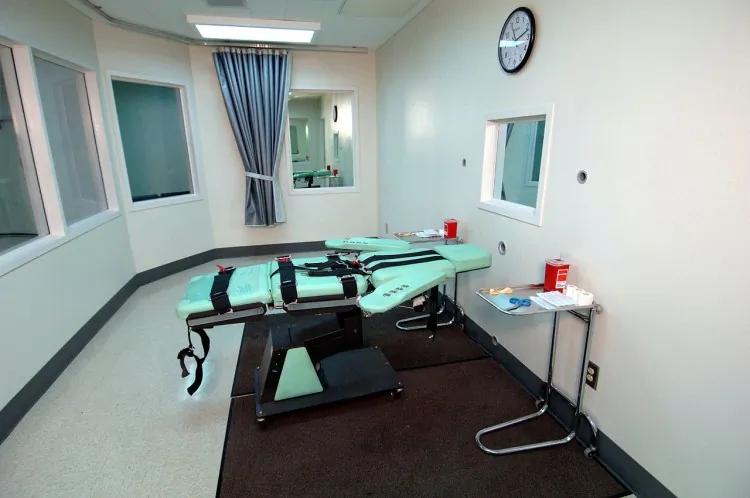 Sodium thiopental was once used in correctional facilities across the country, such as this room at San Quentin State Prison. The sedative was previously part of many states' lethal injection protocol, but a federal judge recently ruled that the FDA can no longer accept imports of the drug. (California Department of Corrections and Rehabilitation)