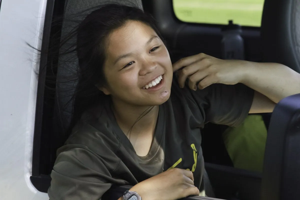 Annie Chen in van June 27, 2015 (Cat Rooney/Epoch Times)