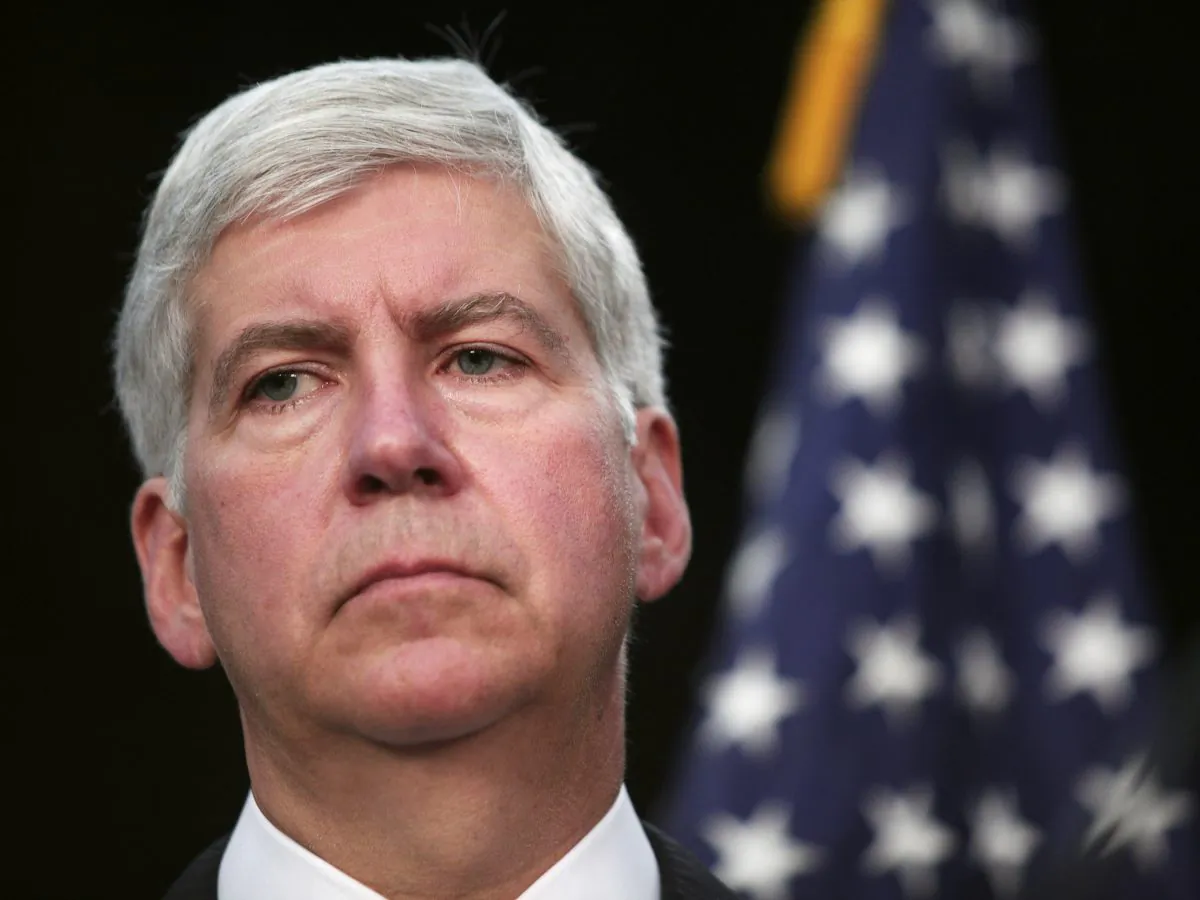 Michigan Gov. Rick Snyder discusses Detroit's bankruptcy filing at a news conference July 19, 2013 in Detroit, Michigan. (Bill Pugliano/Getty Images)