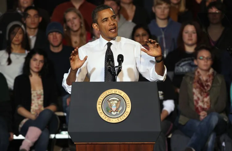 U.S. President Barack Obama speaks at the University of Colorado Denver campus in October 2011. The president will revisit the Denver University campus this year on October 3 for the first of three presidential debates. (John Moore/Getty Images)