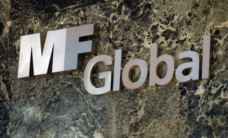 An MF Global sign is seen in the office building where MF Global Holdings Ltd have offices in Manhattan on November 1, 2011 in New York City. (Mario Tama/Getty Images)