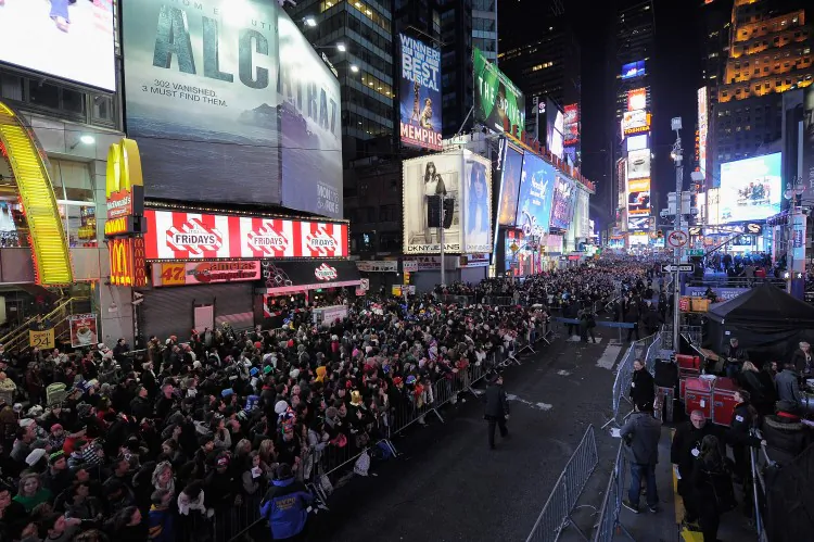 New York's Times Square is one of the top tourist destinations as it can be seen here during the annual New Year's Eve celebration on December 31, 2011 in New York City. (Jemal Countess/Getty Images)