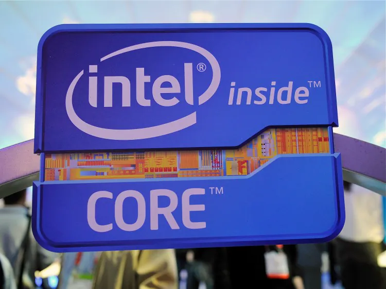 The Intel booth at the 2012 International Consumer Electronics Show, in L.A. (David Becker/Getty Images)