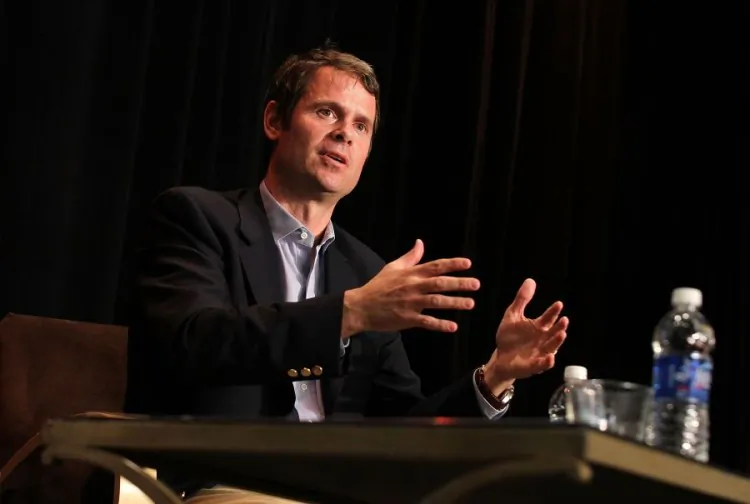 Pandora Media CEO Tim Westergren participates in a discussion during the eighth annual 'State of the Net' tech policy conference of the Congressional Internet Caucus Advisory Committee on Jan. 17 in Washington. (Alex Wong/Getty Images)