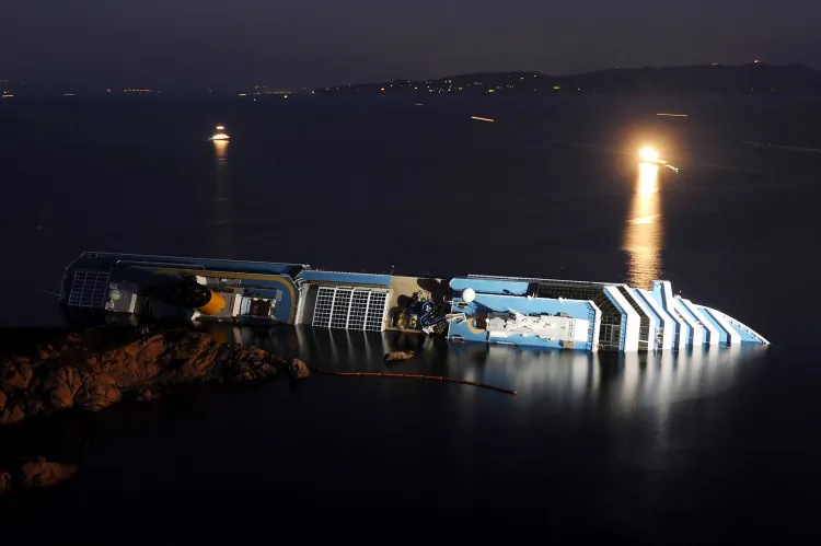 Cruise ship Costa Concordia lies stricken off the shore of the island of Giglio on January 18, 2012 in Giglio Porto, Italy. (Tullio M. Puglia/Getty Images)