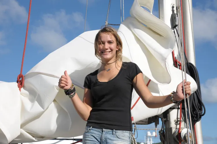 Arrival of 16-year-old, Dutch girl, Laura Dekker in St.Maarten Yacht Club, in the Dutch Caribbean island of Sint Maarten on January 21, 2012. (Jean-Michel AndreAFP/Getty Images)