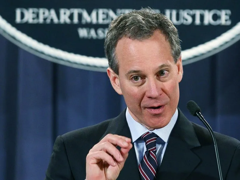 New York Attorney General Eric Schneiderman speaks during a news conference at the Justice Department on January 27, in Washington. (Mark Wilson/Getty Images)