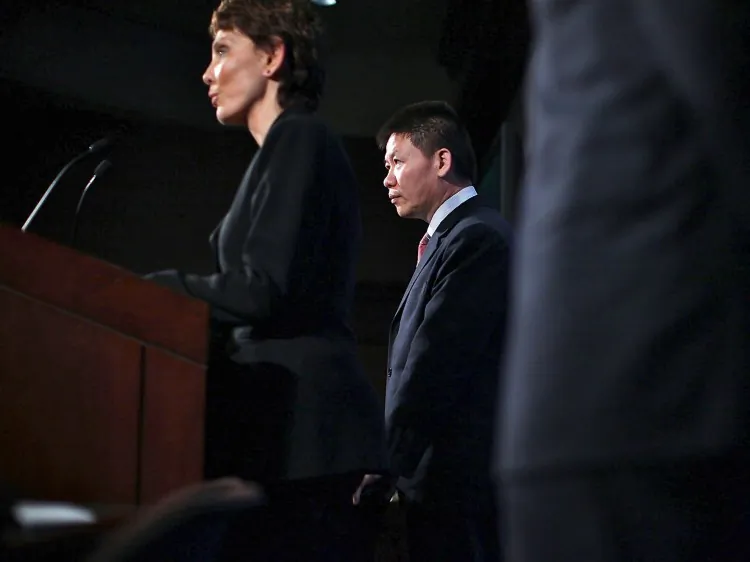 President of Women's Rights Without Frontiers Reggie Littlejohn (L), on May 3, at The Heritage Foundation in Washington, DC. (Alex Wong/Getty Images)