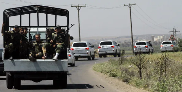 Roadside Bomb Hits UN Cease-Fire Convoy in Syria