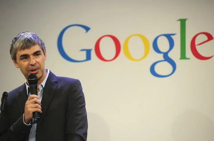 Google CEO Larry Page holds a press announcement at Google headquarters in New York on May 21. (Emmanuel Dunand/AFP/Getty Images)