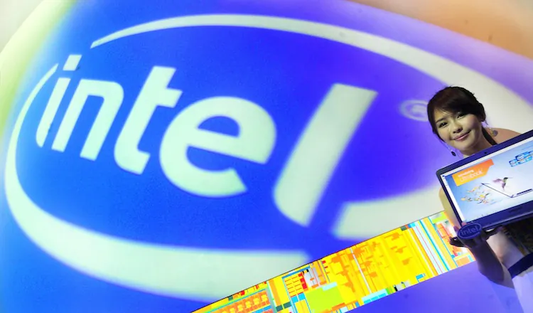 A model displays an Intel Ultrabook using a third generation Intel core processor at 2012 Computex in Taipei on June 7, 2012. (Mandy Cheng/AFP/GettyImages)