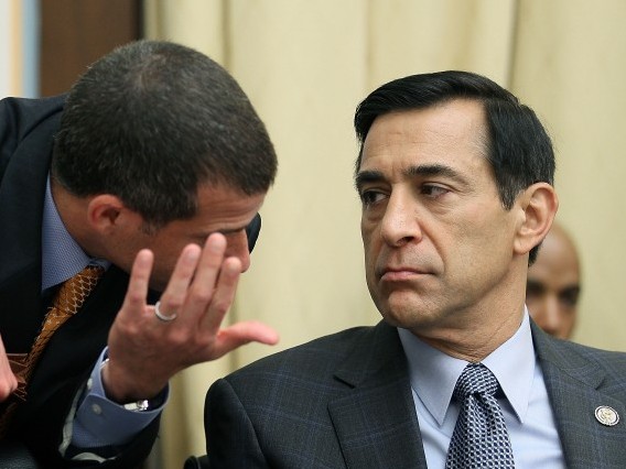 Darrell Issa (R-Calif.)(R), speaks with an aide during a hearing at a House Judiciary Committee hearing Darrell Issa (R-Calif.)(R), speaks with an aide during a hearing at a House Judiciary Committee hearing