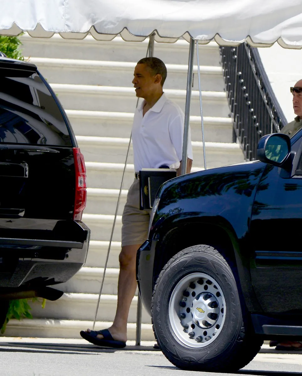 In this file photo from June 2012, Obama leaves the White House to go play golf. On Feb. 17, 2013, media criticized the lack of transparency in seeing the U.S. president play golf on Presidents’ Day. (Ron Sachs-Pool/Getty Images)