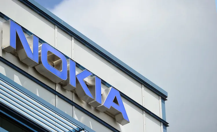 The logo of the Nokia research center in Ulm, western Germany, is pictured on June 14, 2012. (Steven Puncher//AFP/GettyImages)