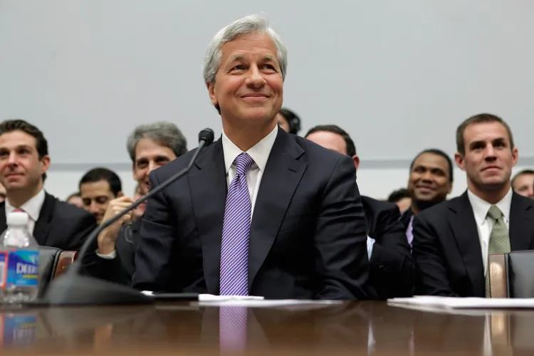 JPMorgan Chase & Co. chairman and CEO Jamie Dimon testifies before the House Financial Services Committee on June 19 in Washington. Mr. Dimon announced that the bank made $5 billion in profits last quarter. (Chip Somodevilla/Getty Images)