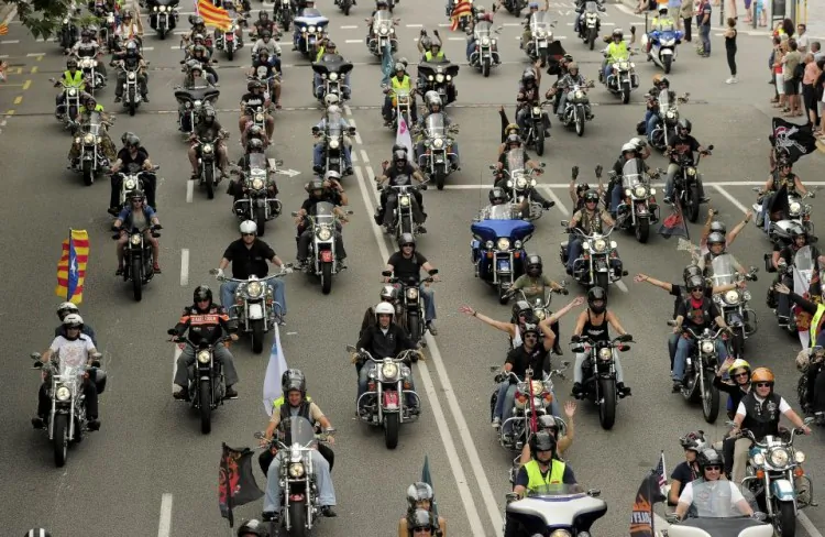 Harley Davidson riders from all over Europe cruise through the streets of Barcelona, July 8, during Barcelona Harley Days. Despite many U.S. companies moving manufacturing overseas, Harley-Davidson Inc. has continued making its motorcycles in the United States, ever since 1908. (Josep Lago/AFP/GettyImages)