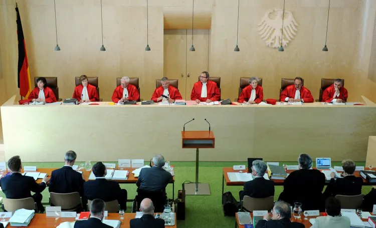 Judges at the Federal Constitutional Court open the process on complaints against the European Stability Mechanism (ESM) bailout fund in Karlsruhe, southern Germany, on July 10. (Uli Deck/AFP/GettyImages)